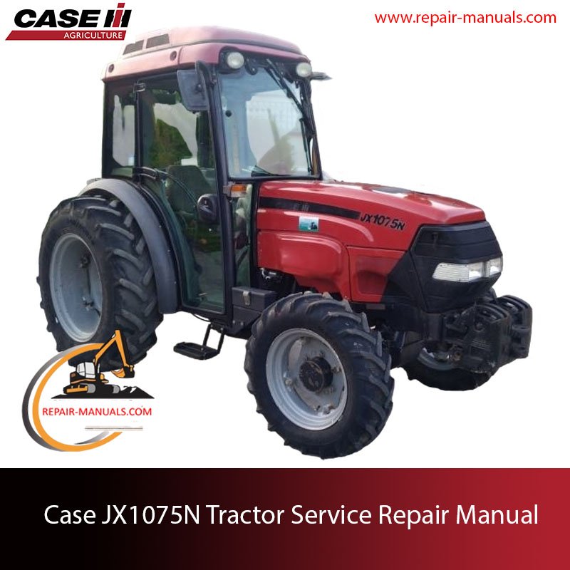 Service repair manual cover for Case JX1075N tractor