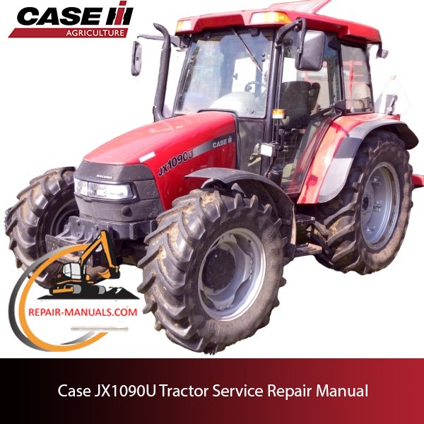 Service repair manual cover for Case JX1090U tractor