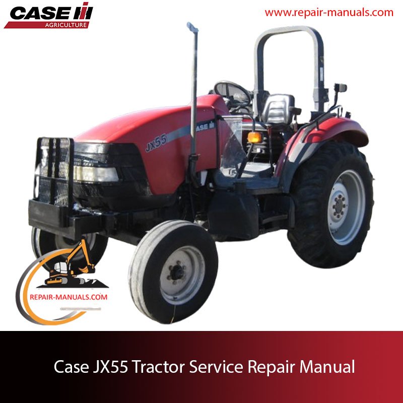Service repair manual cover for Case JX55 tractor
