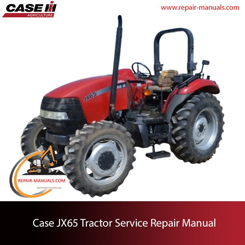 Service repair manual cover for Case JX65 tractor