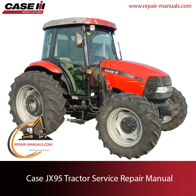 Service repair manual cover for Case JX95 tractor