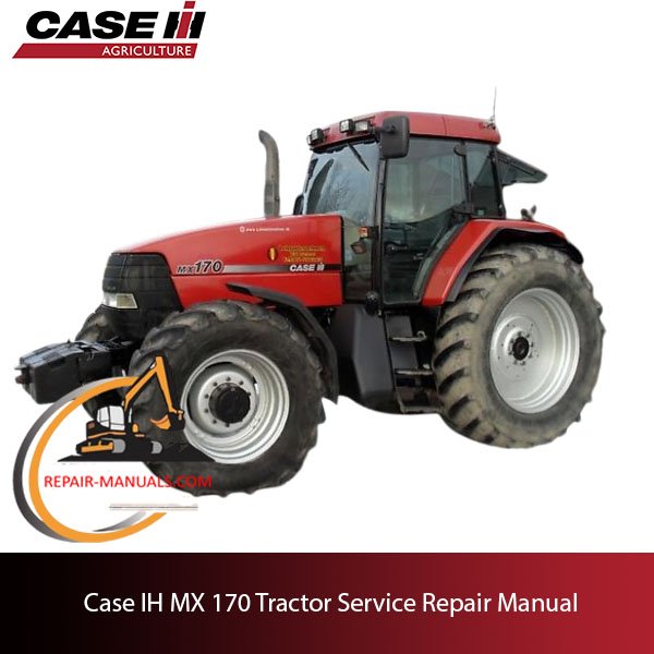 Service repair manual cover for Case IH MX 170 tractor