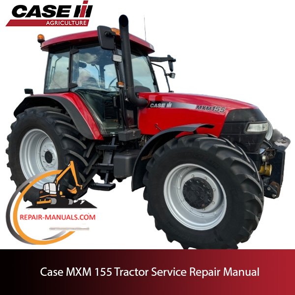 Service repair manual cover for Case MXM 155 tractor