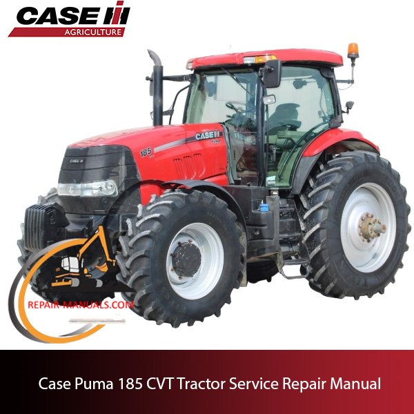 Service repair manual cover for Case Puma 185 CVT tractor