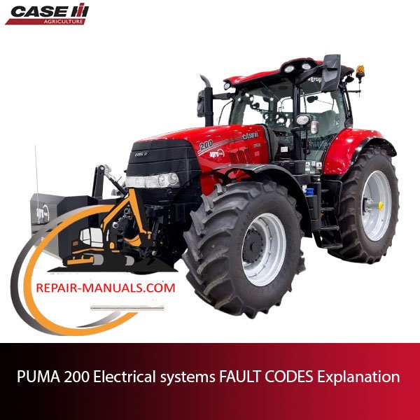 Infographic showing fault codes for PUMA 200 electrical systems