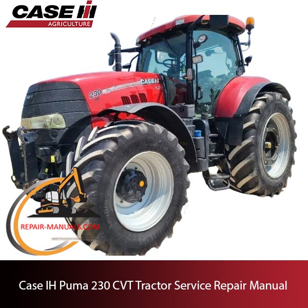 Service repair manual cover for Case Puma 230 CVT tractor
