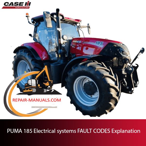 Infographic illustrating fault codes for PUMA 185 electrical systems