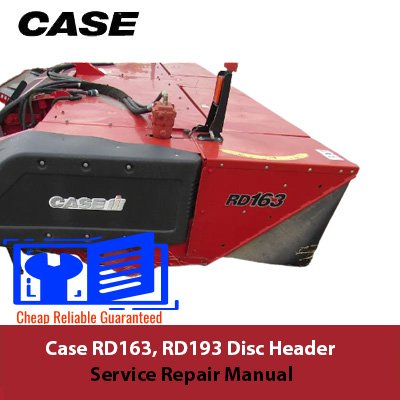 Case RD163 and RD193 disc header service repair manual