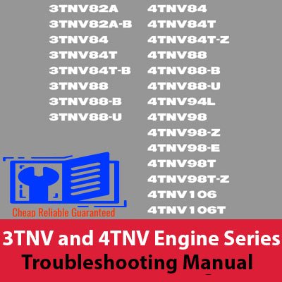 Yanmar 3TNV and 4TNV Engine Series Troubleshooting Manual cover