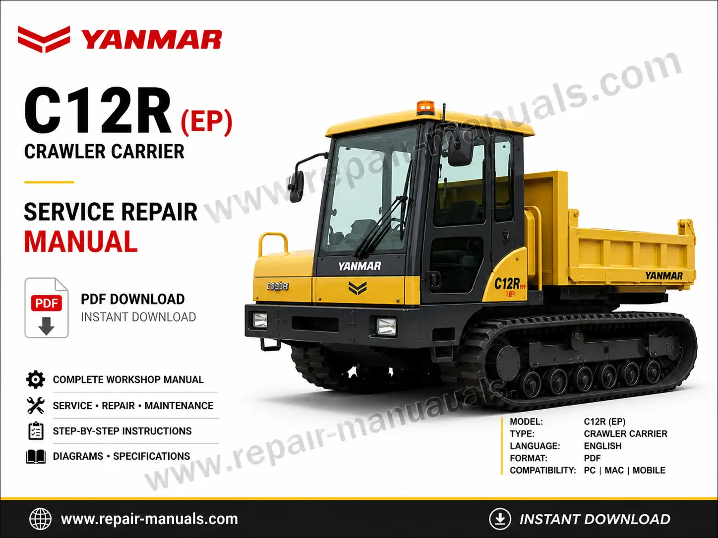 Service Repair Manual for Yanmar C12R (EP) Crawler Carrier