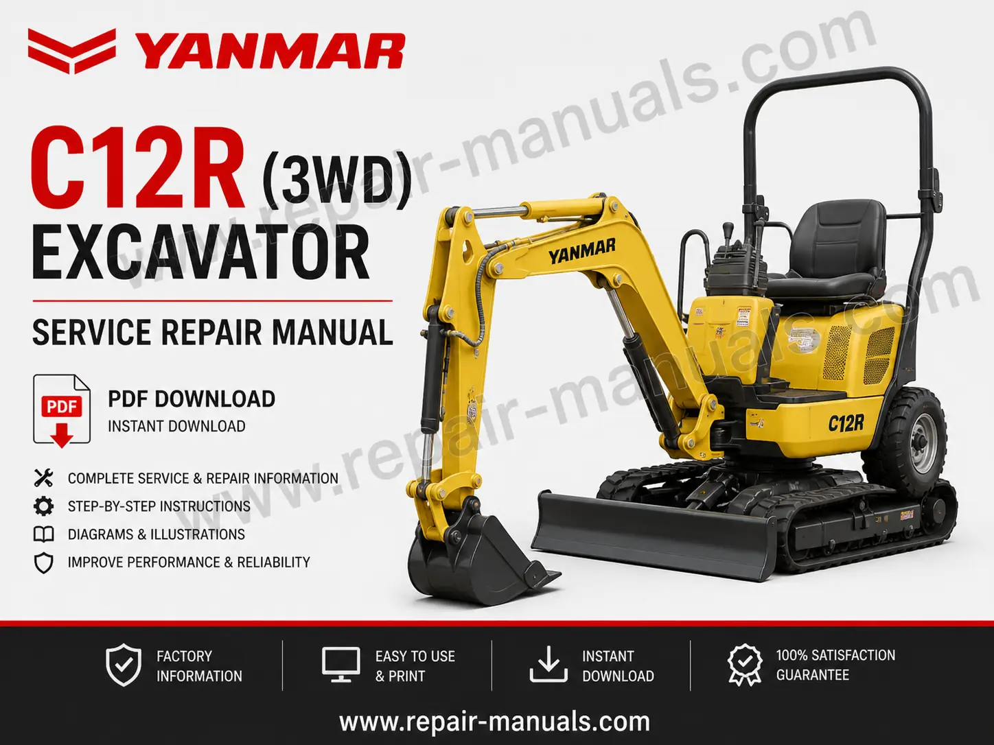 Service Repair Manual for Yanmar C12R (3WD) Excavator