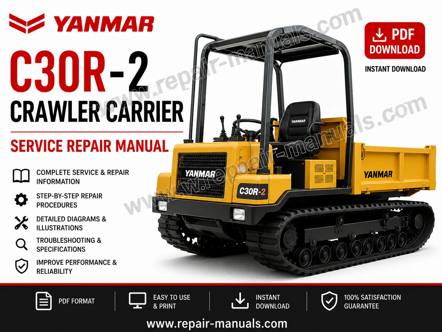 Service Repair Manual for Yanmar C30R-2 Crawler Carrier