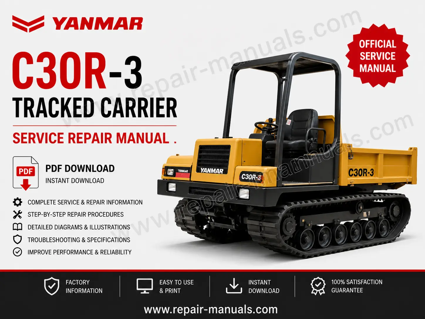 Service Repair Manual for Yanmar C30R-3 Tracked Carrier