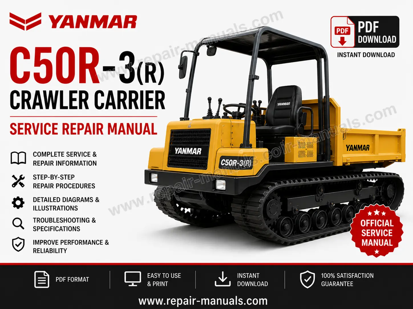 Service Repair Manual for Yanmar C50R-3(R) Crawler Carrier