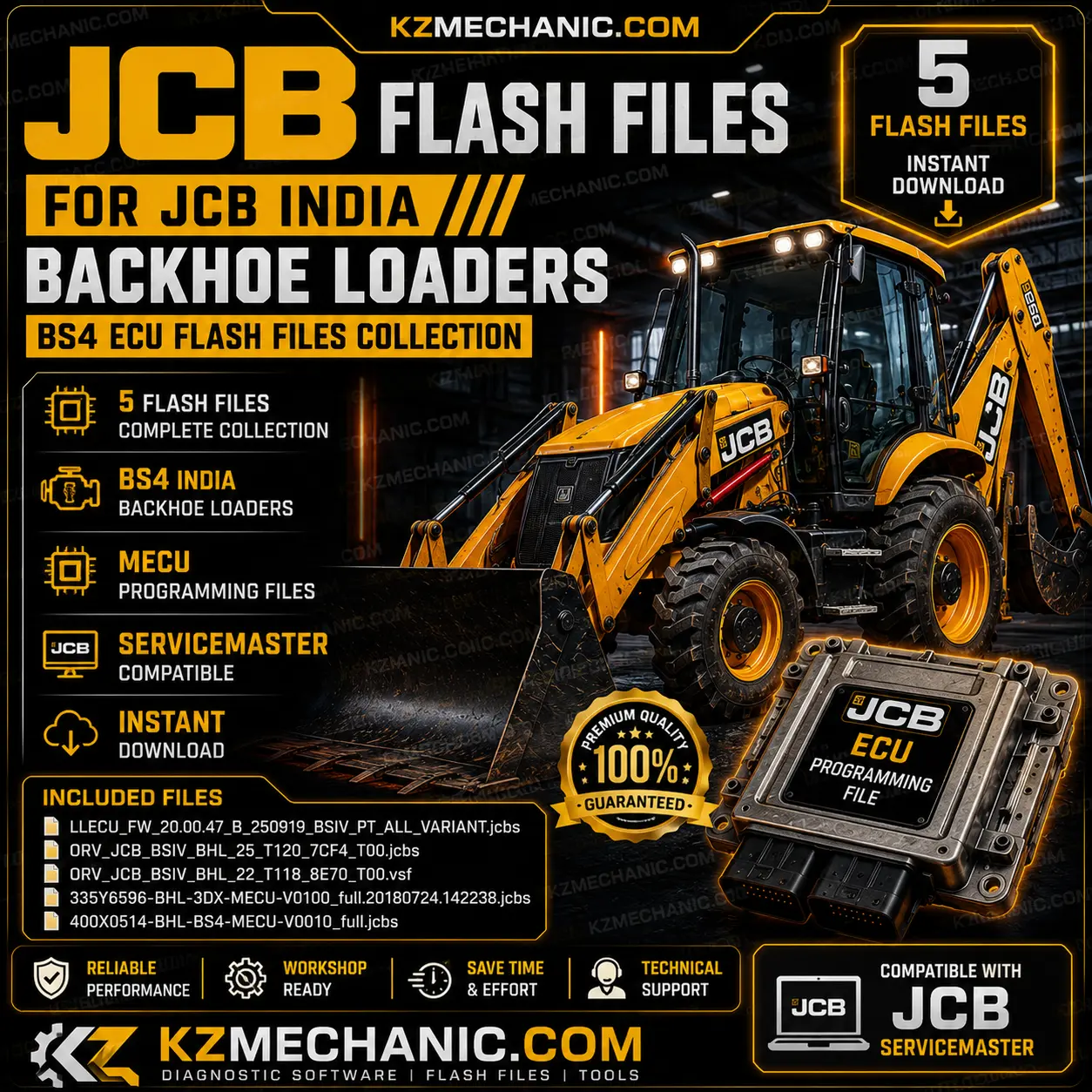 JCB India Backhoe Loader ECU Flash Files Collection BS4 | ServiceMaster Compatible 1 JCB India Backhoe Loader BS4 ECU Flash Files Collection compatible with JCB ServiceMaster including MECU programming files and ECU software update files.