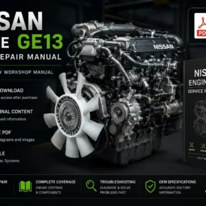 the Nissan GE13 engine service repair manual, showcasing diagrams and guidelines for effective engine servicing