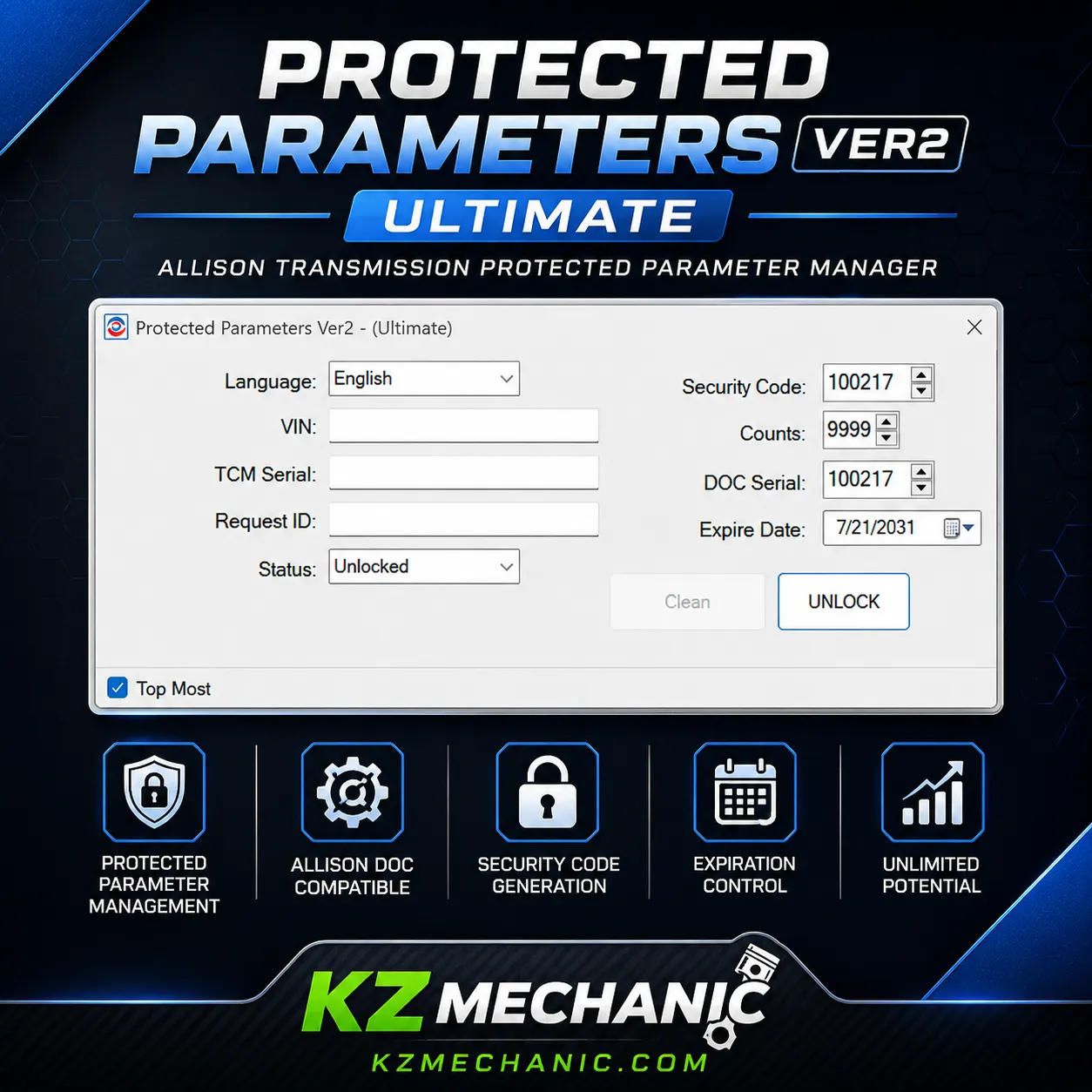 Allison Protected Parameters Ver2 (Ultimate) | Allison DOC Protected Parameter Manager 1 Professional Allison Protected Parameters Ver2 Ultimate utility for Allison DOC users
