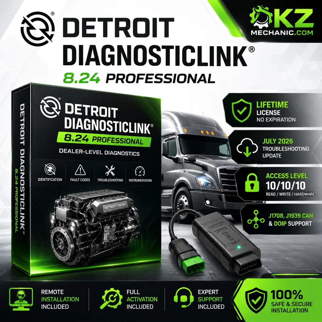 Detroit DiagnosticLink 8.24 Professional Remote Installation & Activation (2026 July Update) Lifetime License 1 Detroit DiagnosticLink 8.24 Professional Remote Installation Lifetime License
