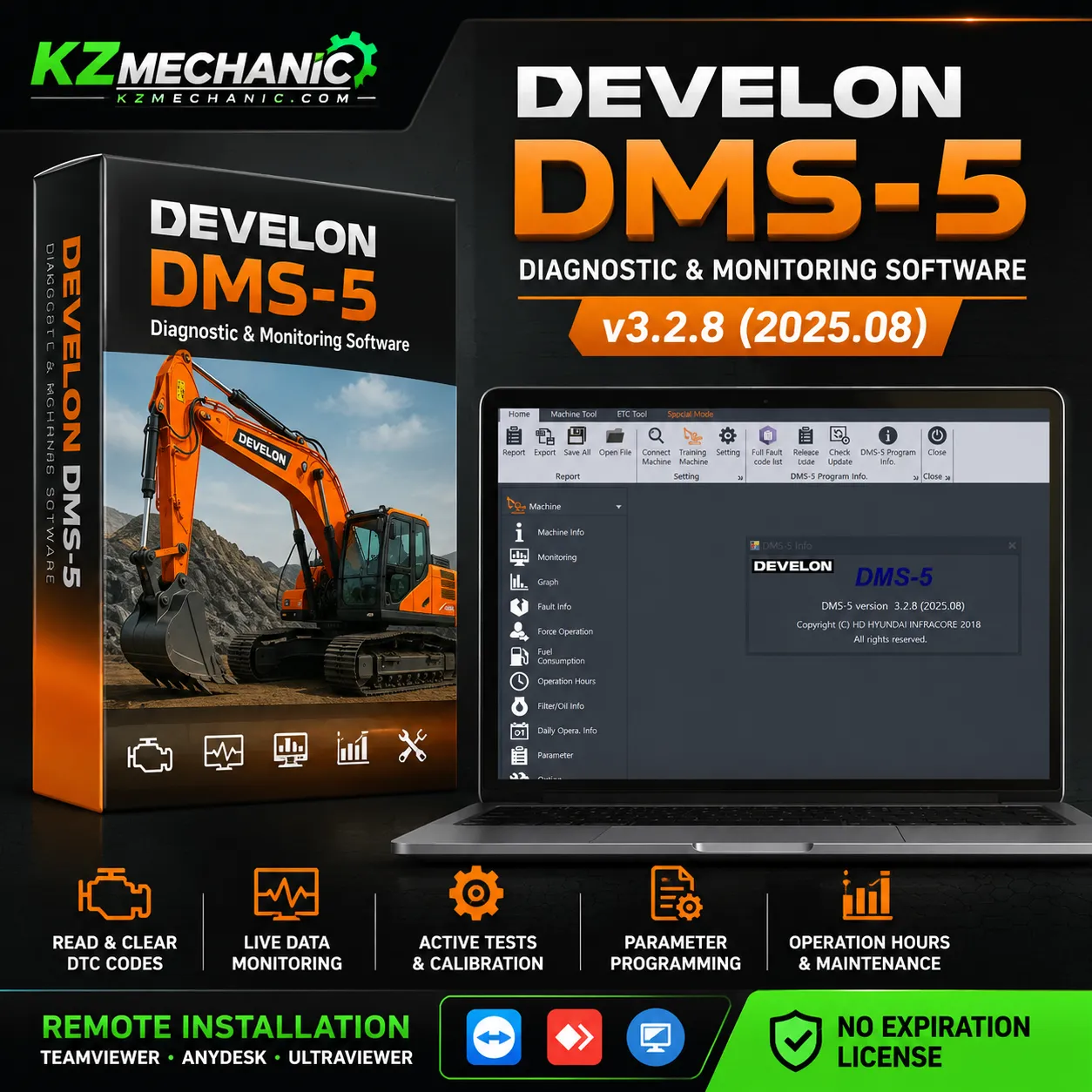 Doosan DMS-5 v3.2.8 (Resources Pck Updated 2025 December) Diagnostic Software 1 Doosan DEVELON DMS-5 v3.2.8 2025.08 Diagnostic Software Remote Installation