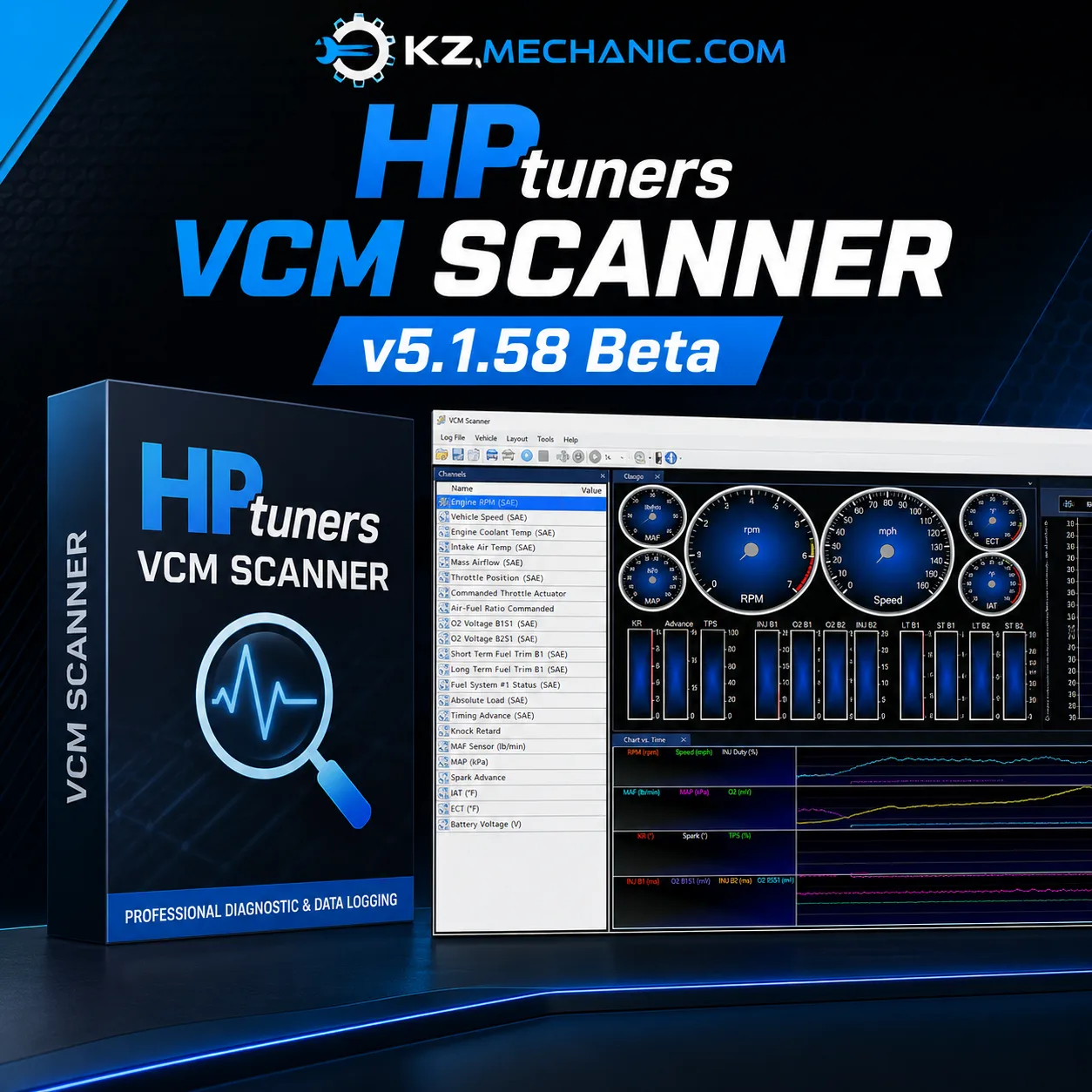HP Tuners VCM Scanner 5.1.58 Beta Professional Vehicle Diagnostic & Data Logging Software 1 HP Tuners VCM Scanner 5.1.58 Professional Diagnostic Software