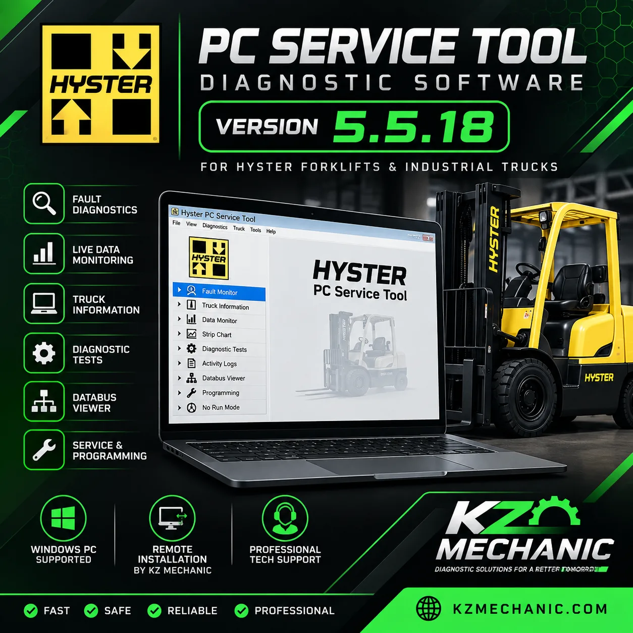 Hyster PC Service Tool V5.5.18 Diagnostic Software 1 Hyster PC Service Tool V5.5.18 remote installation diagnostic software