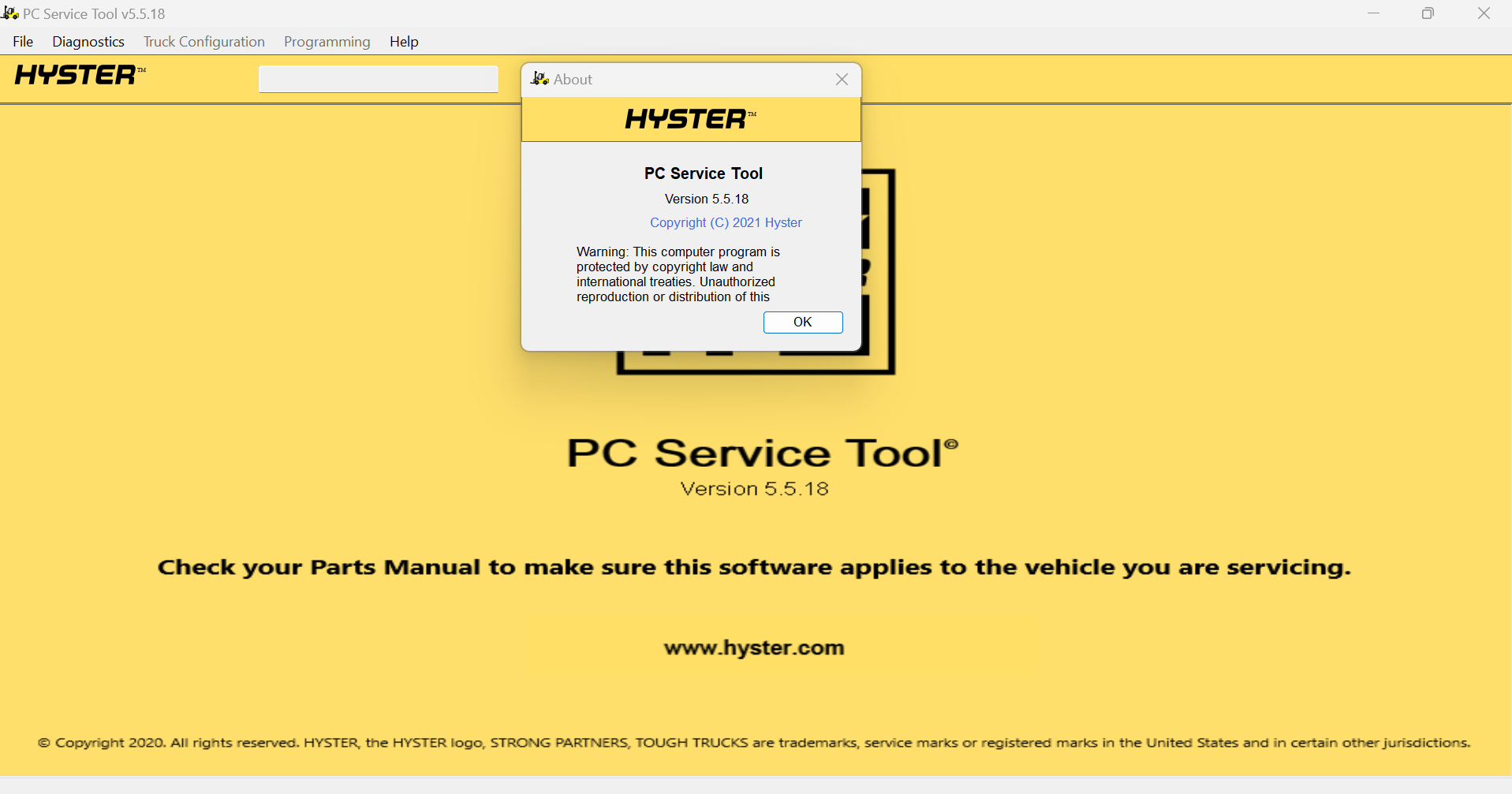 Hyster PC Service Tool V5.5.18 Diagnostic Software 2 Hyster PC Service Tool V5.5.18 remote installation diagnostic software