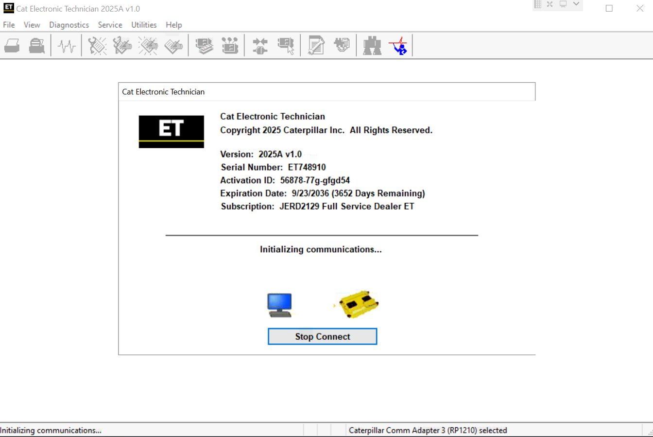 Caterpillar Electronic Technician CAT ET 2025A Diagnostic Software 3 CAT ET 2025A Caterpillar Electronic Technician diagnostic software
