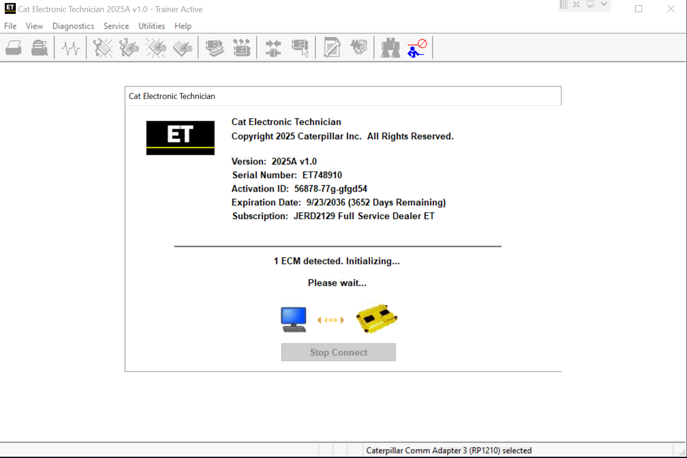 Caterpillar Electronic Technician CAT ET 2025A Diagnostic Software 2 CAT ET 2025A Caterpillar Electronic Technician diagnostic software