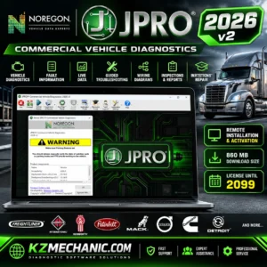 Noregon JPRO Commercial Vehicle Diagnostics 2026 v2 software with remote installation and activation by KZMechanic.com